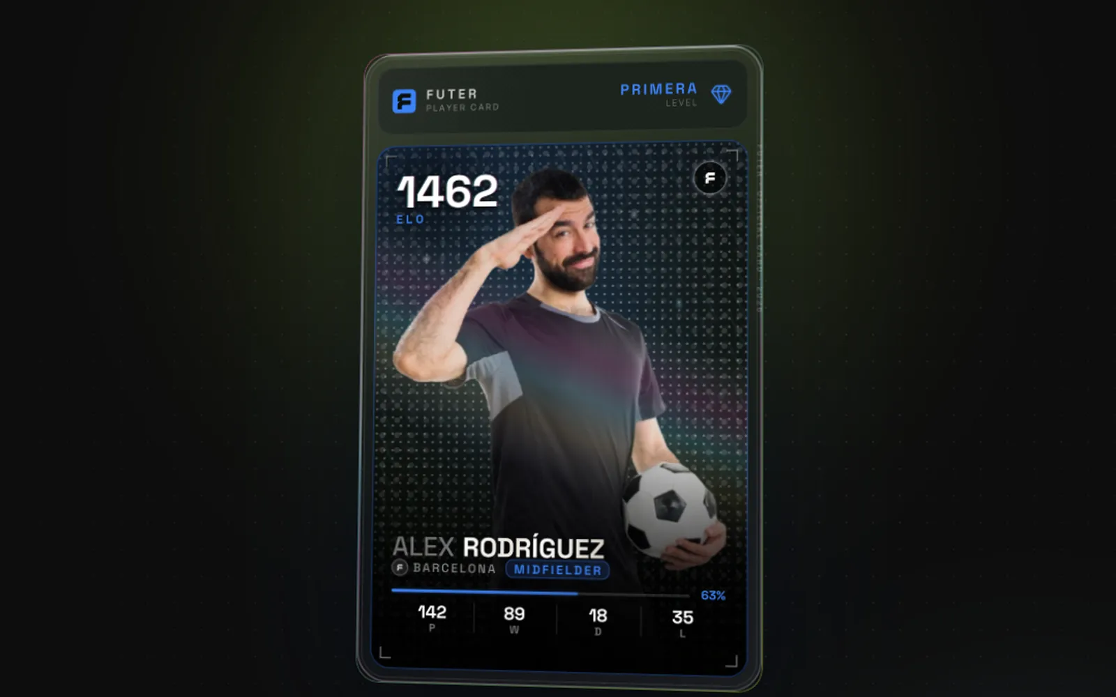 The player card as the native app draws it
