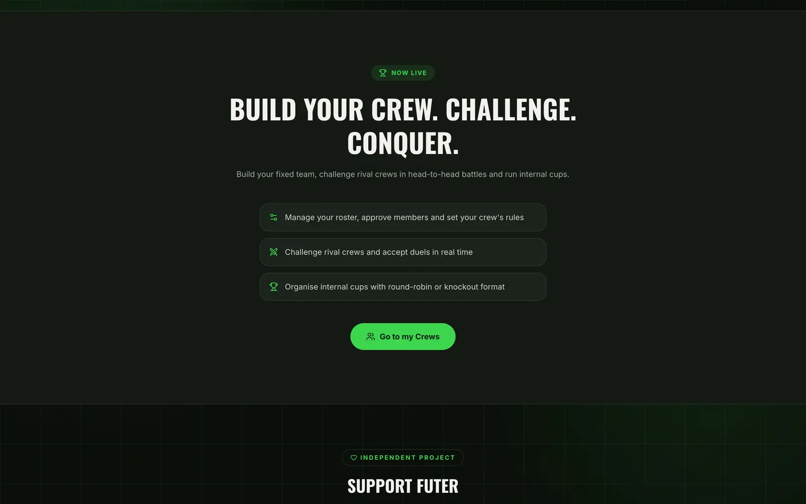 Futer crews: fixed teams, duels and internal cups